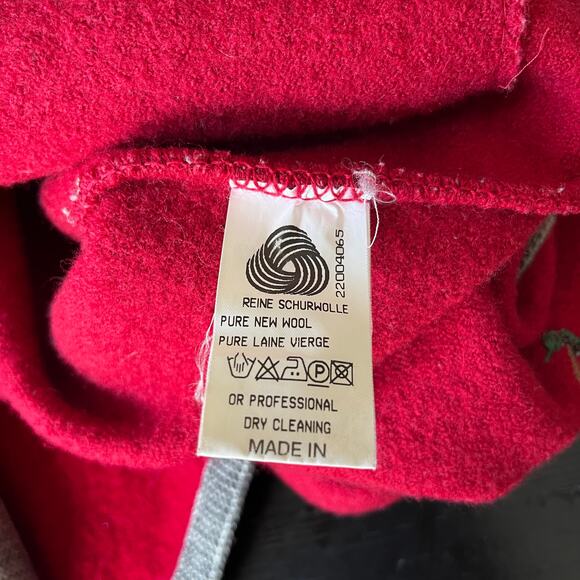 Vintage Y2K Geiger Collections Red and Gray Wool Goat Coat Size XL - Picture 7 of 8